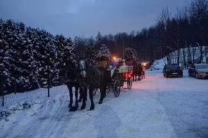 Kulig Karpacz Kuligi /przejażdżki bryczkami u Bartosza Nogacz/Kuligowo/ Karpacz/Miłków