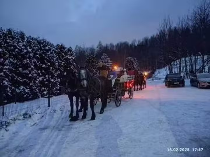 Kulig Karpacz Kuligi /przejażdżki bryczkami u Bartosza Nogacz/Kuligowo/ Karpacz/Miłk&oacute;w